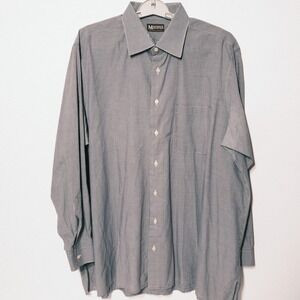 Maverick Button Down Shirt Mens Micro Check Pocket XL Blue White Made in USA